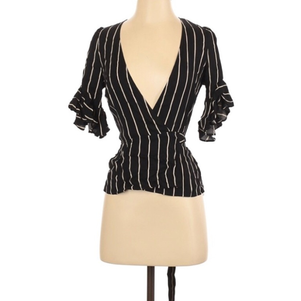 NWT Reformation XS Opal Wrap Top Luciano Stripe